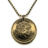 1992 Greece Hellas 100 Drachmes coin pendant necklace fashion jewelry Alexander the Great Star of Vergina Hellenic war king of Macedonia Attica Rhodes Crete Sparta Athens Santorini Thebes Pella Delphi Argos n001089