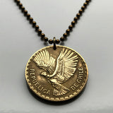 1965 Chile 10 Centimos coin pendant necklace condor Chileno Santiago Antofogasta Rancagua Coquimbo Temuco Andes Tarapacá k000019