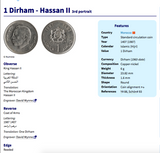 1987 Morocco Maroc 1 Dirham coin stainless steel rolo link bracelet Moroccan lions Casablanca Marrakesh Rabat Fez Maghrebi Salé Arab Derdja Berber moors Gnawa Africa Barbary Hassaniya Essaouira Chefchaouen Tangier Meknes Tetouan Haratin Tamazight b000152