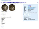 1871 Marokko 4 Falus-Münzanhänger Siegel von Salomo Hexagramm Fez Salé Meknes Oujda 6-zackiger Stern Maghrebis Abjad Mauren Islamisch n003045