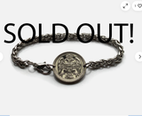 1912! Serbia Srbija 10 Para coin stainless steel wheat braided chain bracelet Serbian double headed eagle Belgrade Srbija Kosovo Yugoslavia Novi Sad Vojvodina Kragujevac Subotica Niš city Zrenjanin Nišava Nemanjić dynasty Serbs b000125