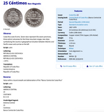 1954 Costa Rica 1 Colon coin pendant escudo Costarricense San Jose Puerto Limón Alajuela Liberia Puntarenas San Vicente Barranca ticos América Central Heredia Cinco Esquinas Desamparados Tamarindo Arenal Cartago Puntarenas Cocos Poás Nicoya n003897