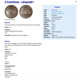 1873! Bélgica 2 céntimos moneda colgante collar León belga Bruselas Amberes Brujas Gante Lieja Mons Flandes Flamenca Hasselt Kortrijk Ostende Ypres Dinant Ardenas n003230