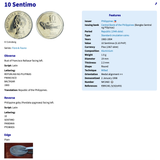 1984 Philippines Pilipinas 10 Sent coin pendant dwarf pygmy Philippine goby fish bia tabios Malabon Rizal Manila Francisco Baltasar n003948