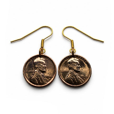 USA Penny One 1 Cent coin drop dangle earrings Abraham Lincoln wheat penny District of Columbia New York California Americana Kentuckian e000659