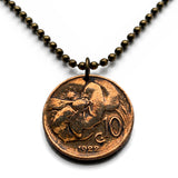 1922 Italia Italy 10 Centesimi coin pendant necklace honey bee bumble bee beekeeper honey farmers pollination beehive Roma Milan Florence Venice Verona Napoli Turin Palermo Parma Bergamo Pisa Matera Genoa Siena Modena Bari Sorrento Perugia Tuscany n000539