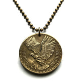 1965 Chile 10 Centimos coin pendant necklace condor Chileno Santiago Antofogasta Rancagua Coquimbo Temuco Andes Tarapacá k000019