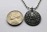 1918 Austria Österreich 20 Heller coin pendant necklace jewelry Austrian double headed eagle Austro Hungarian empire Habsburg Vienna Salzburg Graz Linz Innsbruck Villach Tyrol Styria Wels Sankt Pölten Carinthia Sölden Alps n000732