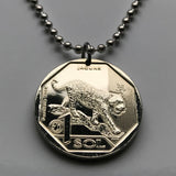 2018 Peru 1 Sol coin pendant jaguar Amazon jungle leopard tiger lion llama alpaca vicuña Cuzco Lima Machupichu Inca Nazca n002820