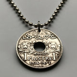 1936 Libanon Liban 1 Piaster Münzanhänger Libanesische Löwen Zeder Beirut Tripolis Aley Jounieh Anjar Bsharri Zahlé Sidon Byblos Tyros Der Levant Naher Osten Phönizischer Levant Bekaa-Tal Zedern Gottes Berg Libanon Levantinisch Arabisch Mittelmeer n002881