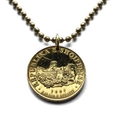 Albania Shqipëri 10 Leke coin pendant necklace Kalaja Beratit castle citadel fortress Mangalem Gorica Osum Skrapar Illyrians Tirana Vlorë Elbasan Shkodër Fier Korçë Lushnjë Pogradec Kavajë Gjirokastër Sarandë Gheg Tosk Shqiptar Laç Kukës n002083