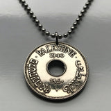 1937 Palestine 10 Mils West Bank Gaza Strip Al-Quds Abu Dis coin pendant Palestinian olive wreath East Jerusalem Arabic Hebrew Israel n001349