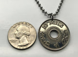 1937 Palestine 10 Mils West Bank Gaza Strip Al-Quds Abu Dis coin pendant Palestinian olive wreath East Jerusalem Arabic Hebrew Israel n001349