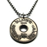 1937 Palestine 10 Mils West Bank Gaza Strip Al-Quds Abu Dis coin pendant Palestinian olive wreath East Jerusalem Arabic Hebrew Israel n001349