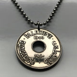 1937 Palestine 10 Mils West Bank Gaza Strip Al-Quds Abu Dis coin pendant Palestinian olive wreath East Jerusalem Arabic Hebrew Israel n001349