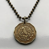 1993 México 20 Centavos moneda colgante collar joyería de moda Águila mexicana Ecatepec Guadalajara Puebla Juárez Tijuana León Monterrey Acapulco Yucatán Cancún Cuernavaca Oaxaca Jalisco Zapopan Toluca Chihuahua Morelia n003495