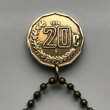 1993 México 20 Centavos moneda colgante collar joyería de moda Águila mexicana Ecatepec Guadalajara Puebla Juárez Tijuana León Monterrey Acapulco Yucatán Cancún Cuernavaca Oaxaca Jalisco Zapopan Toluca Chihuahua Morelia n003495