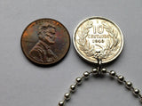1940 Chile 10 Centavos coin pendant necklace condor Andino Santiago Concepcion Viña del Mar Mapuche Valparaiso Atacama Valdivia Antofagasta Rancagua Coquimbo Temuco Tarapaca Patagonia n000722