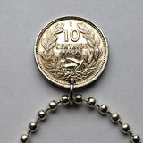 1940 Chile 10 Centavos coin pendant necklace condor Andino Santiago Concepcion Viña del Mar Mapuche Valparaiso Atacama Valdivia Antofagasta Rancagua Coquimbo Temuco Tarapaca Patagonia n000722