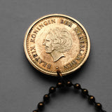 1991 Netherlands Antilles 1 Gulden coin pendant necklace Curacao Aruba Sint Maarten Bonaire Saba Sint Eustatius Willemstad Dutch Caribbean Leeward Lesser Antilles Papiamentu Pais Korsou Cas Abou beach n001754