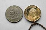 1991 Netherlands Antilles 1 Gulden coin pendant necklace Curacao Aruba Sint Maarten Bonaire Saba Sint Eustatius Willemstad Dutch Caribbean Leeward Lesser Antilles Papiamentu Pais Korsou Cas Abou beach n001754