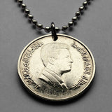 2000 Jordan 5 Pias coin pendant king Abdullah II Hashemite Kingdom Amman Zarqa Irbid Russeifa Petra Ar-Ramtha Aqaba Al-Mafraq Madaba n001766