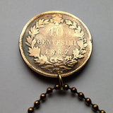 1866! Italy Italia 10 Centesimi Italian coin pendant king Vittorio Emanuele II Rome Milan Venice Florence Napoli Palermo Bologna Verona Torino Pisa Capri Siena Tuscany Matera Lecce Genoa Parma Modena Cagliari Cinque Terre Livorno Padua Ancona n001069