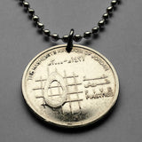 2000 Jordan 5 Pias coin pendant king Abdullah II Hashemite Kingdom Amman Zarqa Irbid Russeifa Petra Ar-Ramtha Aqaba Al-Mafraq Madaba n001766