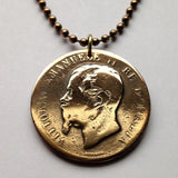 1866! Italy Italia 10 Centesimi Italian coin pendant king Vittorio Emanuele II Rome Milan Venice Florence Napoli Palermo Bologna Verona Torino Pisa Capri Siena Tuscany Matera Lecce Genoa Parma Modena Cagliari Cinque Terre Livorno Padua Ancona n001069