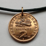 1988 Greece Hellas 2 Drachm coin pendant Greek heroine Manto Mavrogenous Hellenic 1821 Greek War of Independence Athens Crete Sparta n000503