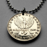 1973 Greece Hellas 2 Drachmai coin pendant Hellenic Greek soldier phoenix Athens Thessaloniki Patras Larissa Sparta Heraklion Thebes n002021