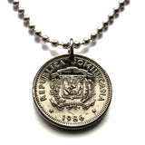 1987 República Dominicana República Dominicana 5 Centavos moneda colgante collar escudo Dominicano Santo Domingo Santiago Quisqueya La Vega San Cristóbal Punta Cana Puerto Plata Zona Colonial Duarte Cap Cana Isla Saona Baní La Romana Boca Chica n001375