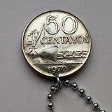1977 Brasil 10 Centavos moneda colgante Lady Liberty São Paulo Recife Pernambuco Bahía Minas Gerais Pelourinho Belem Santa Catarina n001276