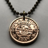 1957 Mozambique 50 Centavos coin pendant Mozambican Maputo Bantu Tsonga Tete Quelimane Lichinga Zambezia Sofala Gorongosa Marrabenta n001147