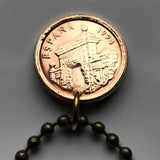 1994 Spain 5 Peseta coin pendant The Dancer ballet Pablo Gargallo sculpture Aragon Zaragoza Puerta del Carmen Flamenco Seguidilla n000166