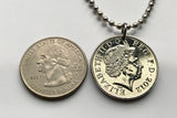 2017 England United Kingdom Great Britain 10 Pence coin pendant necklace English lions London Manchester Birmingham Sheffield Liverpool Leeds Newcastle Reading Portsmouth Norwich Essex Kent n002256
