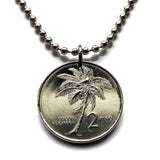 1992 Philippines Pilipinas 2 Piso coin pendant Pinoy Filipino Coconut palm tree Andres Bonifacio Quezon Manila Davao Caloocan Taguig n002296
