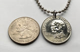 1992 Philippines Pilipinas 2 Piso coin pendant Pinoy Filipino Coconut palm tree Andres Bonifacio Quezon Manila Davao Caloocan Taguig n002296