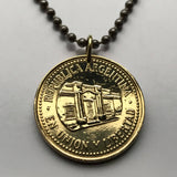 2010 Argentina 50 Centavos coin pendant independencia Casa de Tucuman San Miguel Barrio Sur Cruz Alta Provincias Unidas del Rio de la Plata Yerba Buena Parque 9 de Julio El Bajo Juan B. Teran n000963