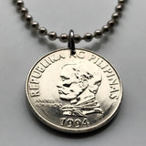 1992 Philippines Pilipinas 2 Piso coin pendant Pinoy Filipino Coconut palm tree Andres Bonifacio Quezon Manila Davao Caloocan Taguig n002296