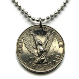 1977 Chile 10 Pesos coin pendant Chilena libertad Mapuche Santiago Antofagasta Rancagua Temuco Rapa Nui Arica Iquique n002447