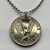 1977 Chile 10 Pesos coin pendant Chilena libertad Mapuche Santiago Antofagasta Rancagua Temuco Rapa Nui Arica Iquique n002447