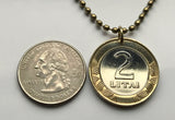 2009 Lithuania Lietuva 2 Litai coin pendant Vytis horse armored knight Vilnius Vityaz Marijampolė Jonava Utena Curonian Samogitia n000312
