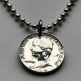 1972 Hungary Magyar 5 Filler coin pendant Hungarian girl Kalocsa tulokparta headdress folk wear Sarkoz costume Matyo embroidery Budapest Debrecen Szeged Miskolc Pecs Gyor Kecskemet Nyiregyhaza n002575
