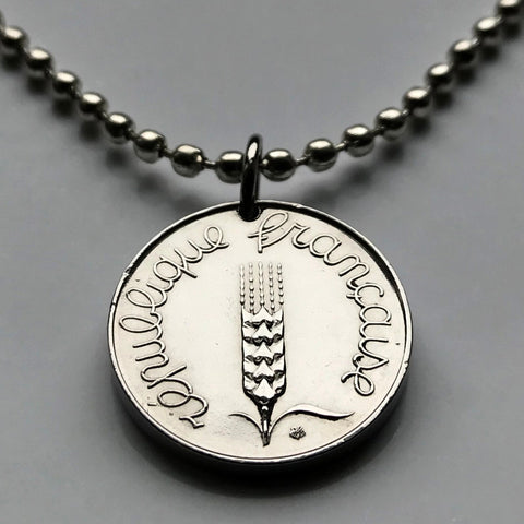 1962 France 5 Centimes French coin pendant ear of wheat sprig Paris Marseille Lyon Lille Nantes Nice Rennes Reims Avignon Saint-Étienne Havre n000759