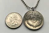 1975 Iraq 100 Fils coin pendant date palm tree Baghdad Mosul Basra Erbil Kirkuk Eyraca Arabica Middle East Tigris Euphrates Mesopotamia Sumerian Akkadian Empire Assyrian Kurdish Uruk Warka Sawad n002674
