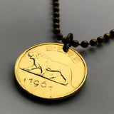 1961 Rwanda Burundi 1 Franc coin pendant lion Kigali Bujumbura Rwandese Banyarwanda Butare Gitarama city Bantu Batwa people African n002685