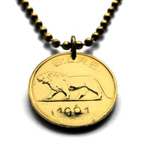 1961 Rwanda Burundi 1 Franc coin pendant lion Kigali Bujumbura Rwandese Banyarwanda Butare Gitarama city Bantu Batwa people African n002685