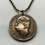 1893 Italy 10 Centesim coin pendant king Umberto I Roma Milan Venice Florence Napoli Palermo Bologna Verona Torino Pisa Capri Matera n002371