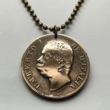 1893 Italy 10 Centesim coin pendant king Umberto I Roma Milan Venice Florence Napoli Palermo Bologna Verona Torino Pisa Capri Matera n002371